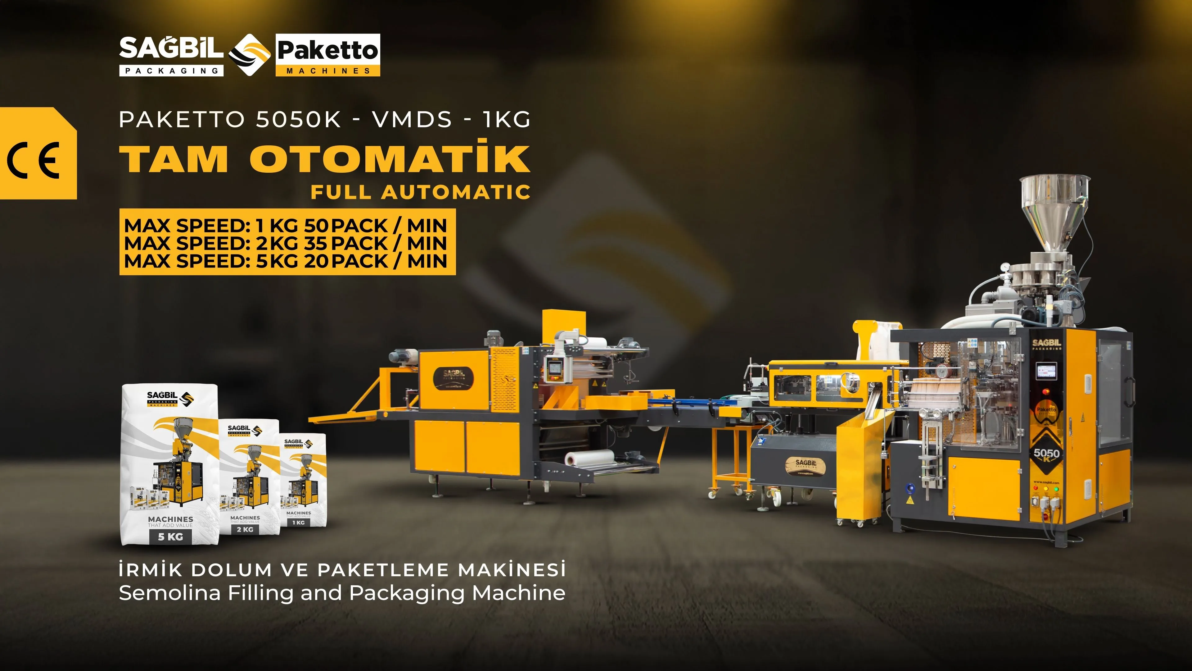 PAKETTO 5050K - VMDS 1 kg Kâğıt Dolum Paketleme Hattı